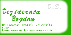 deziderata bogdan business card